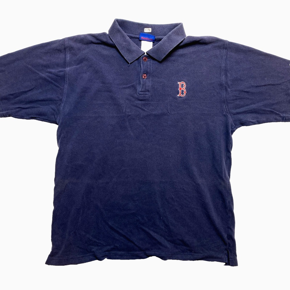 Boston Red Sox Polo Shirt Mens Large Navy Short Sleeve Vintage